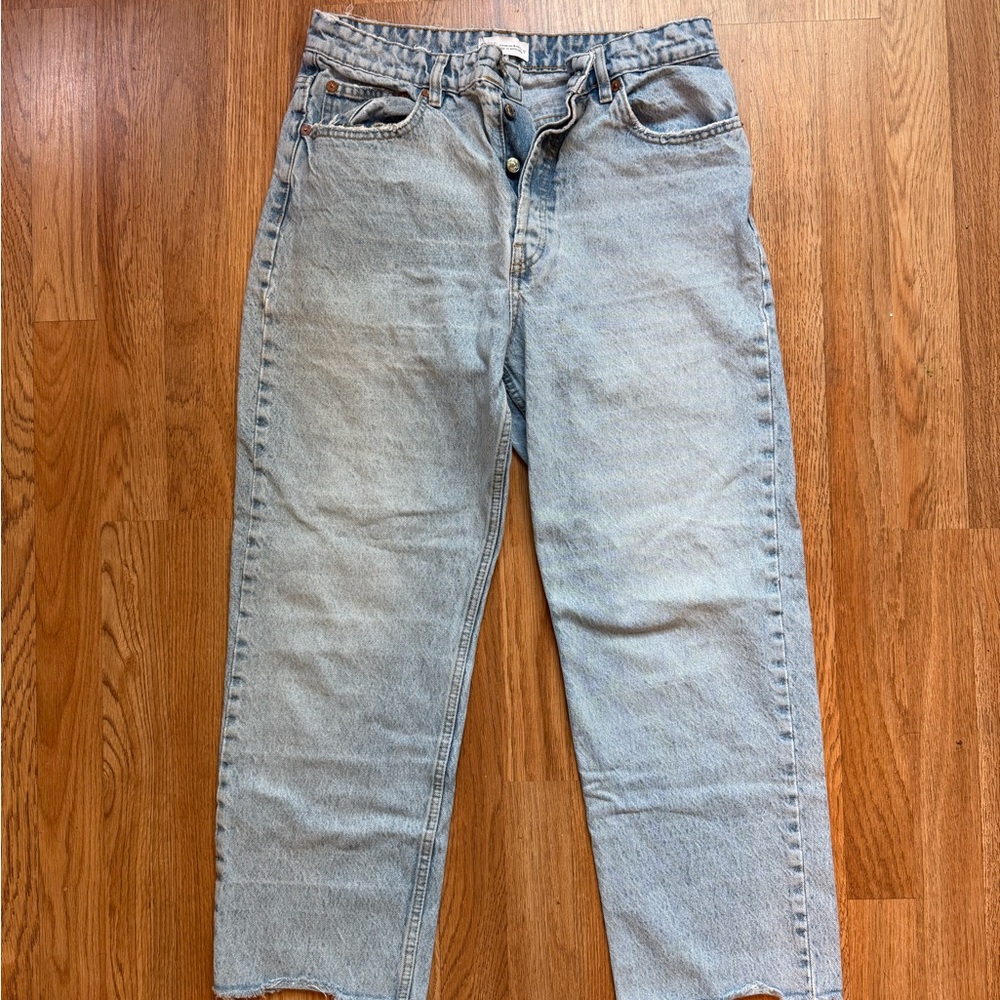 ZARA Hi Rise Straight Leg Ankle Jeans Size 10